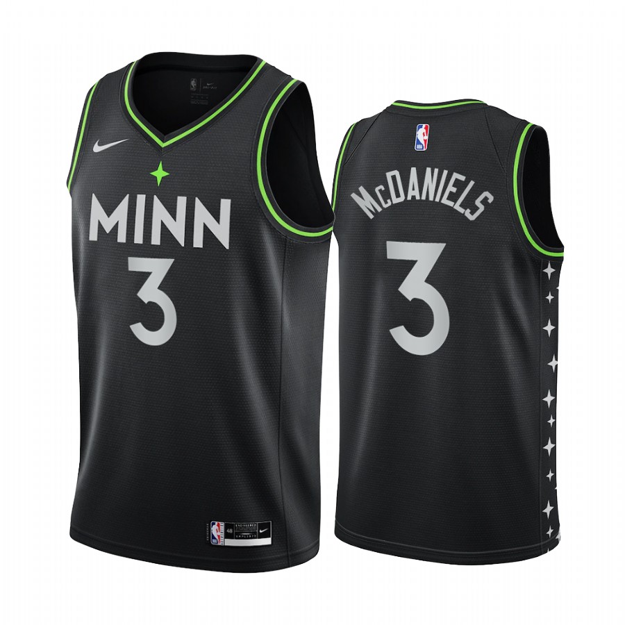 Nike Timberwolves #3 Jaden McDaniels Black Women's NBA Swingman 2020-21 City Edition Jersey