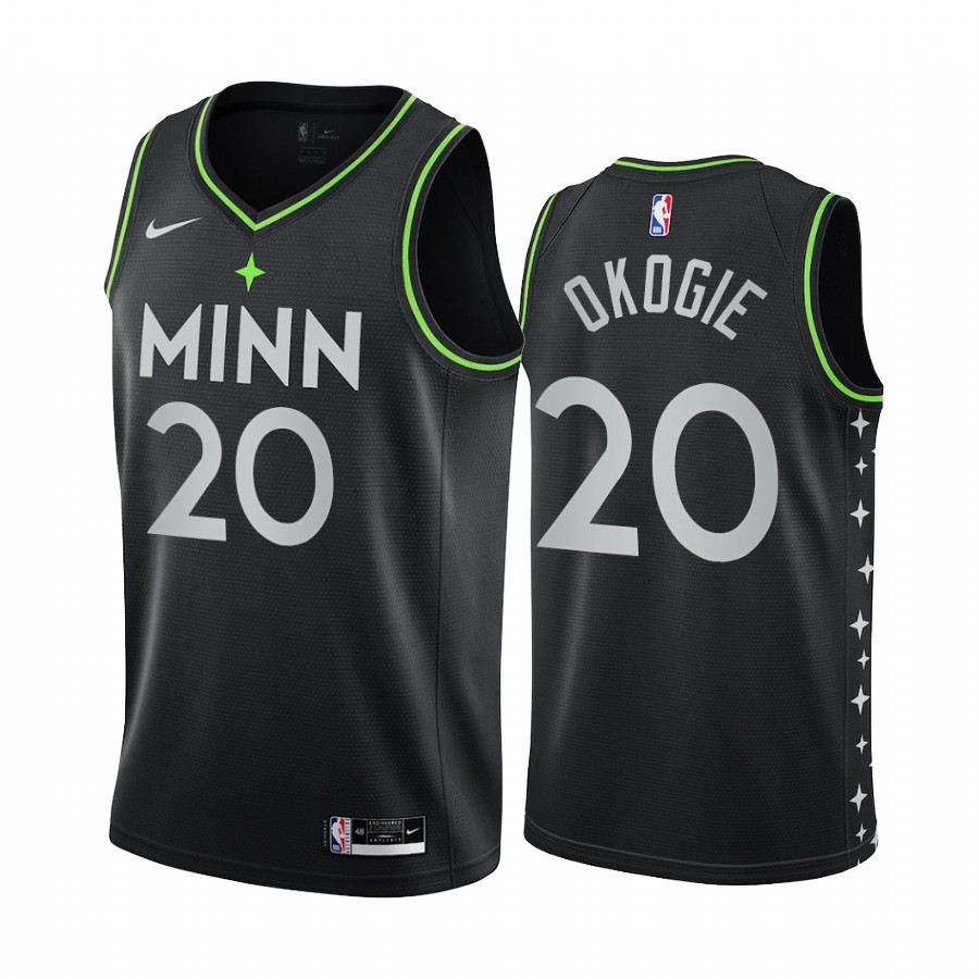 Nike Timberwolves #20 Josh Okogie Black Women's NBA Swingman 2020-21 City Edition Jersey