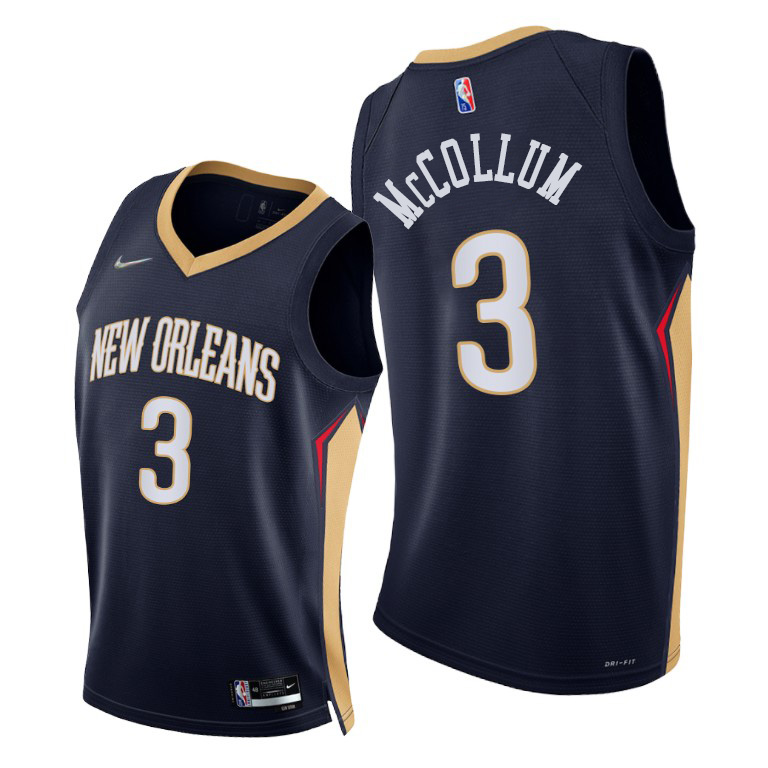 Nike Pelicans #3 C.J. McCollum Women's 2021-22 75th Diamond Anniversary NBA Jersey Navy