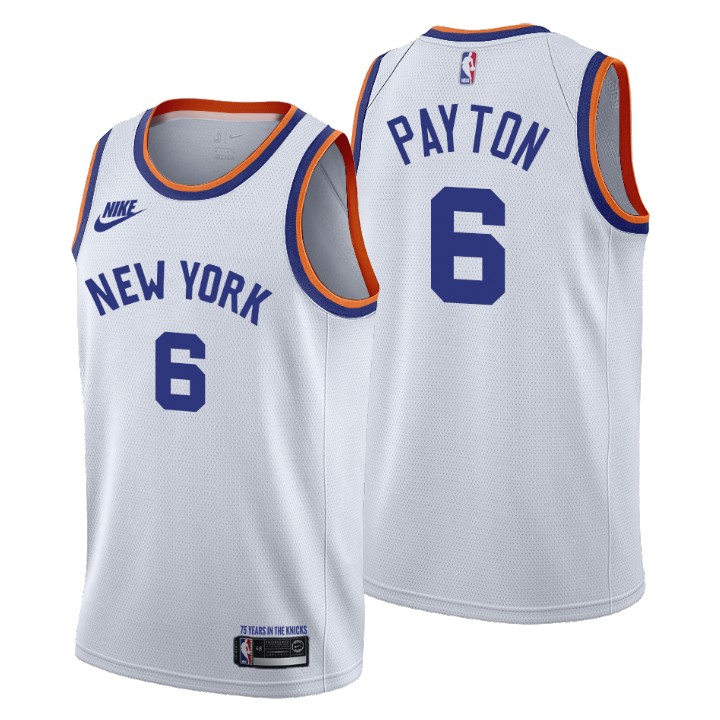 New York Knicks #6 Elfrid Payton Women's Nike Releases Classic Edition NBA 75th Anniversary Jersey White