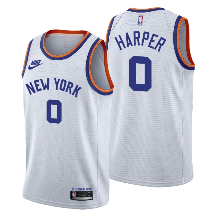 New York Knicks #0 Jared Harper Women's Nike Releases Classic Edition NBA 75th Anniversary Jersey White