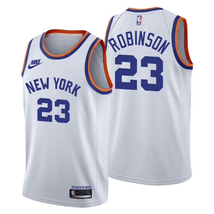 New York Knicks #23 Mitchell Robinson Women's Nike Releases Classic Edition NBA 75th Anniversary Jersey White