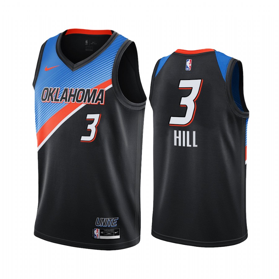 Nike Thunder #3 George Hill Black Women's NBA Swingman 2020-21 City Edition Jersey