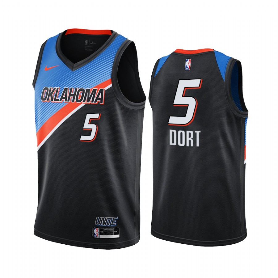 Nike Thunder #5 Luguentz Dort Black Women's NBA Swingman 2020-21 City Edition Jersey