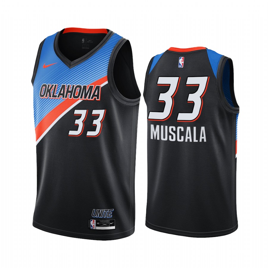 Nike Thunder #33 Mike Muscala Black Women's NBA Swingman 2020-21 City Edition Jersey