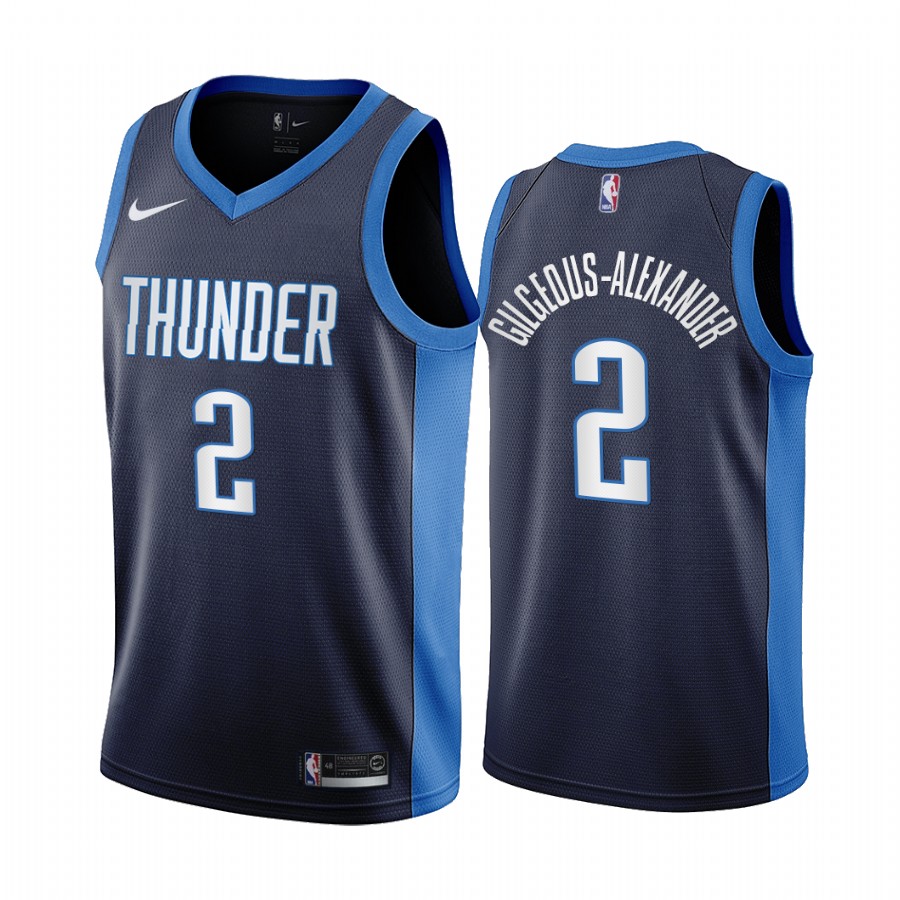 Oklahoma City Thunder #2 Shai Gilgeous-Alexander Navy Women's NBA Swingman 2020-21 Earned Edition Jersey