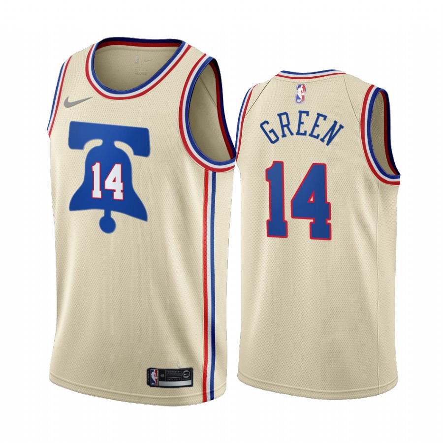 Philadelphia 76ers #14 Danny Green Cream Women's NBA Swingman 2020-21 Earned Edition Jersey