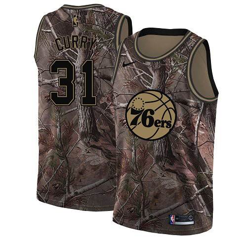 Nike 76ers #31 Seth Curry Camo Women's NBA Swingman Realtree Collection Jersey