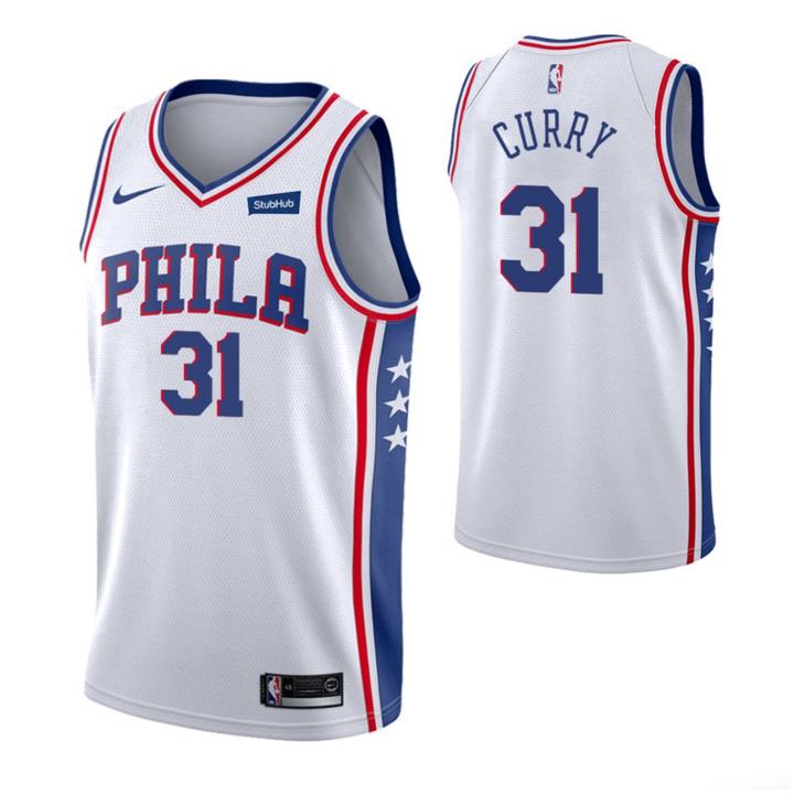 Nike 76ers #31 Seth Curry White Women's NBA Swingman Association Edition Jersey