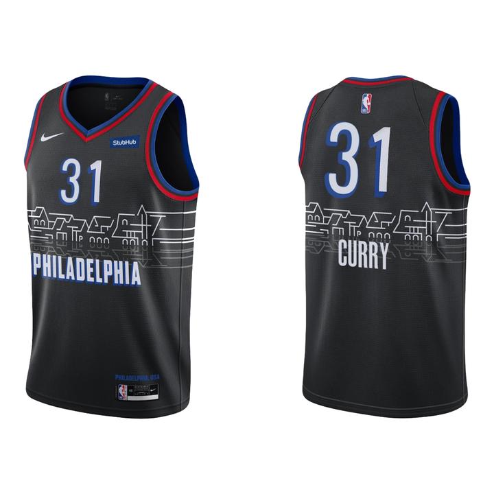 Nike 76ers #31 Seth Curry Black Women's NBA Swingman 2020-21 City Edition Jersey