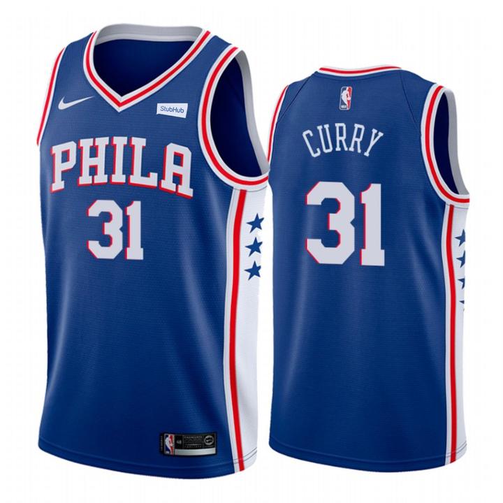 Nike 76ers #31 Seth Curry Blue Women's NBA Swingman Icon Edition Jersey