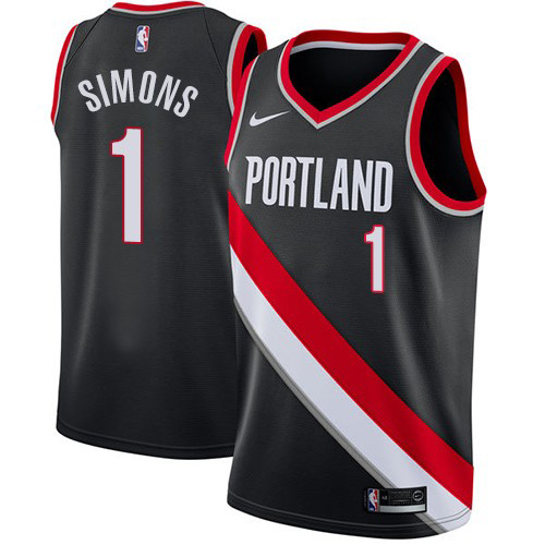 Nike Blazers #1 Anfernee Simons Black Women's NBA Swingman Icon Edition Jersey