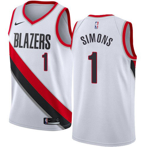 Nike Blazers #1 Anfernee Simons White Women's NBA Swingman Association Edition Jersey