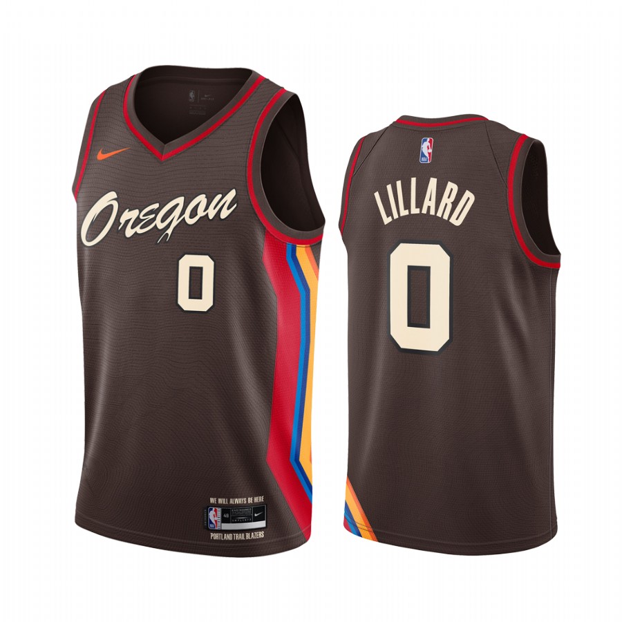 Nike Blazers #0 Damian Lillard Chocolate Women's NBA Swingman 2020-21 City Edition Jersey