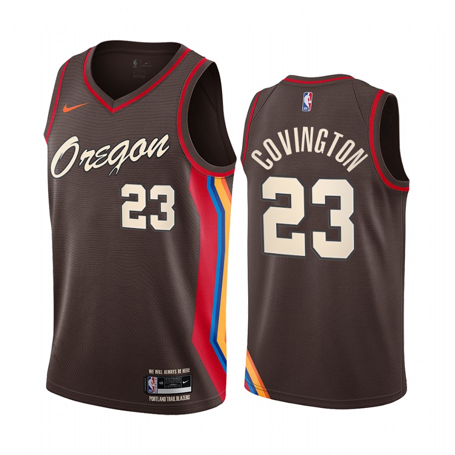 Nike Blazers #23 Robert Covington Chocolate Women's NBA Swingman 2020-21 City Edition Jersey