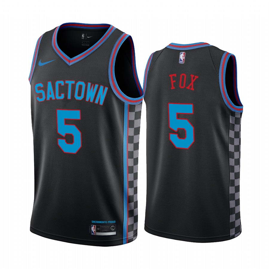 Nike Kings #5 De'Aaron Fox Black Women's NBA Swingman 2020-21 City Edition Jersey