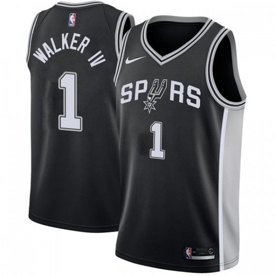 Nike Spurs #1 Lonnie Walker IV Black Women's NBA Swingman Icon Edition Jersey