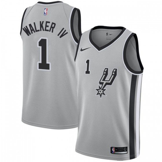 Nike Spurs #1 Lonnie Walker IV Silver Women's NBA Swingman Statement Edition Jersey