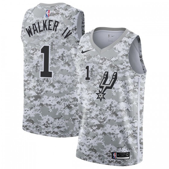 Nike Spurs #1 Lonnie Walker IV White Camo Women's NBA Swingman Earned Edition Jersey