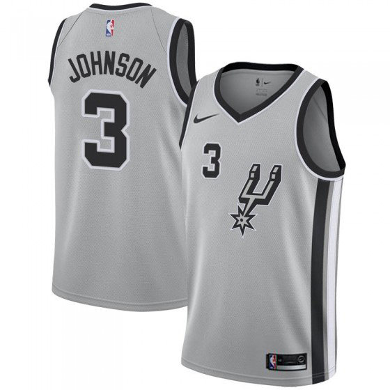 Nike Spurs #3 Keldon Johnson Silver Women's NBA Swingman Statement Edition Jersey