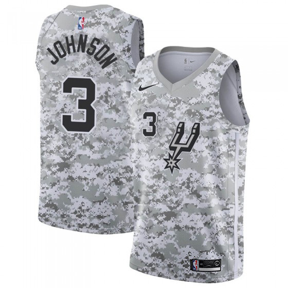 Nike Spurs #3 Keldon Johnson White Camo Women's NBA Swingman Earned Edition Jersey