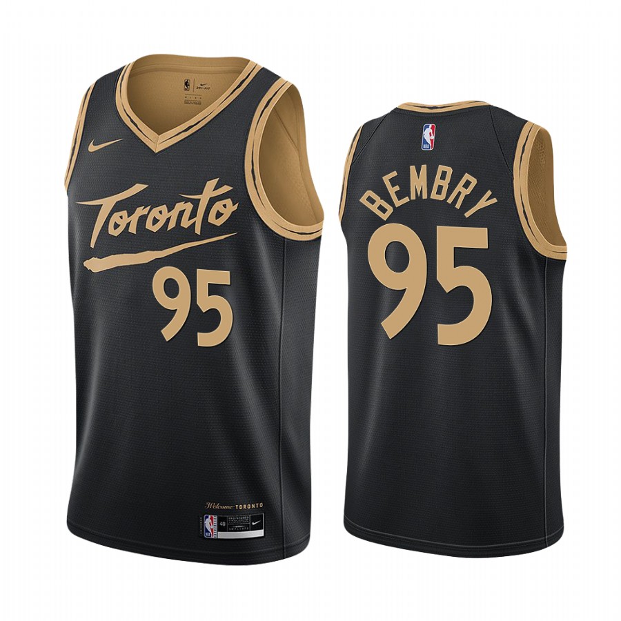 Nike Raptors #95 DeAndre' Bembry Black Women's NBA Swingman 2020-21 City Edition Jersey