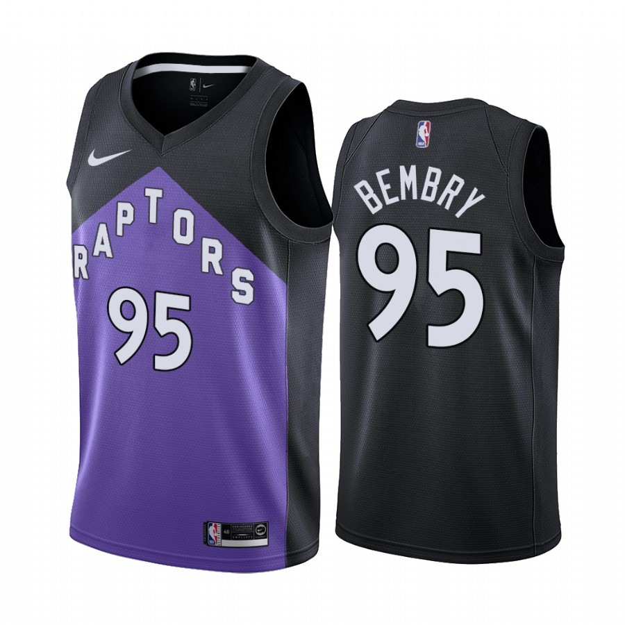 Toronto Raptors #95 DeAndre' Bembry Purple Women's NBA Swingman 2020-21 Earned Edition Jersey