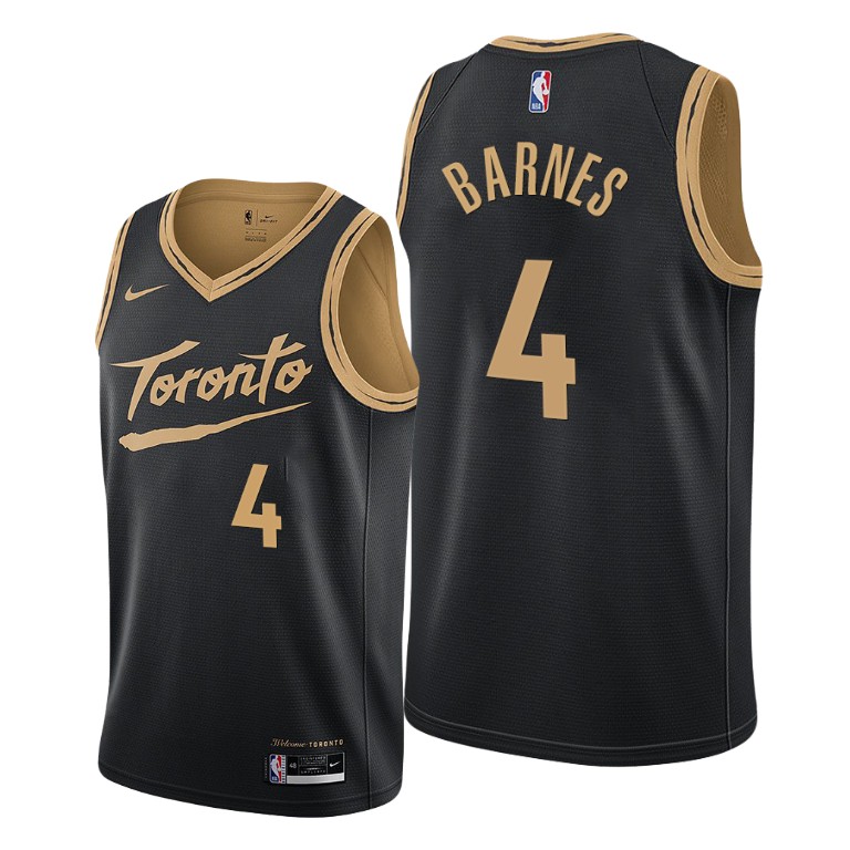 Toronto Raptors #4 Scottie Barnes Women's Black NBA Swingman 2020-21 City Edition Jersey