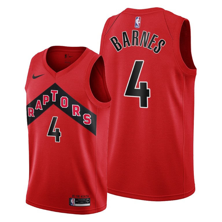 Toronto Raptors #4 Scottie Barnes Women's Red Jersey