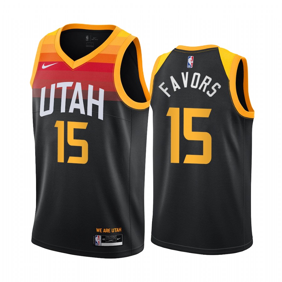 Nike Jazz #15 Derrick Favors Black Women's NBA Swingman 2020-21 City Edition Jersey