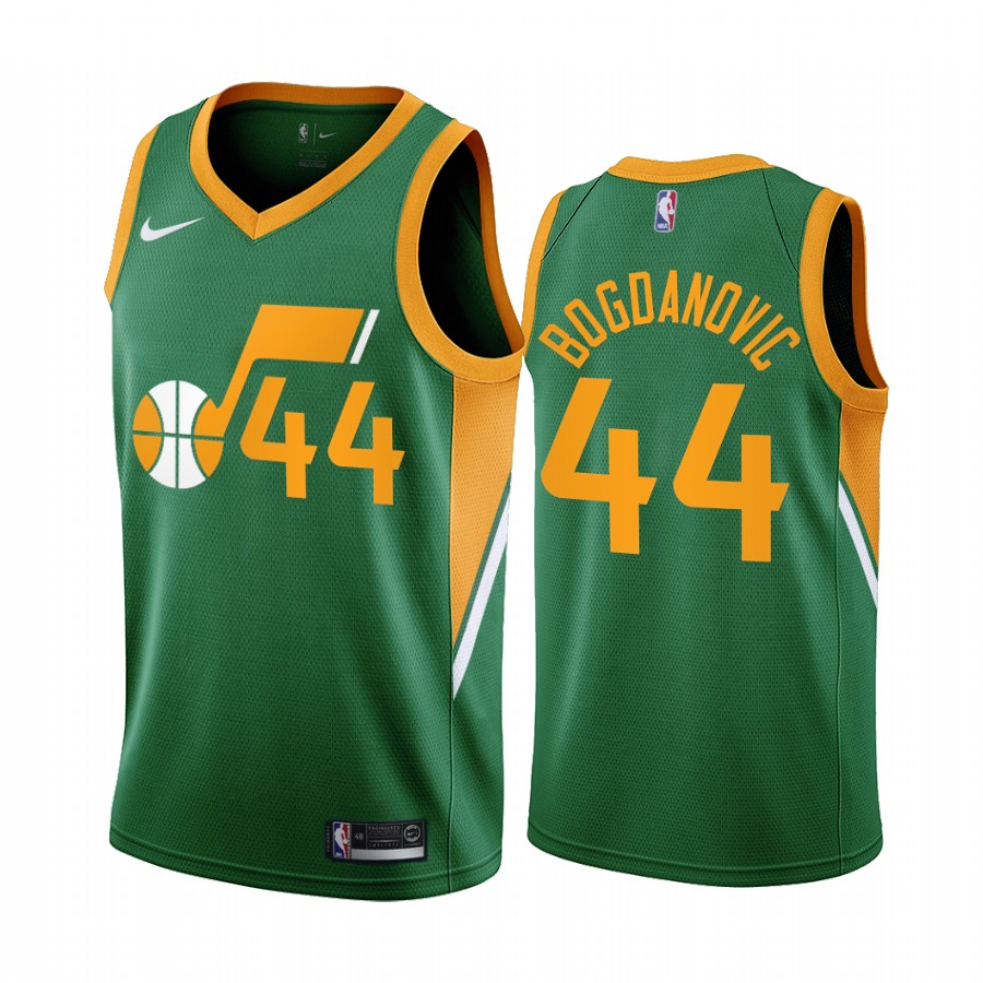 Utah Jazz #44 Bojan Bogdanovic Green Women's NBA Swingman 2020-21 Earned Edition Jersey