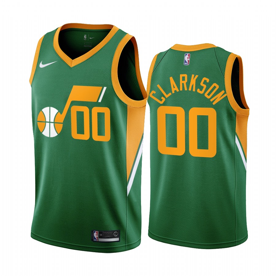 Utah Jazz #00 Jordan Clarkson Green Women's NBA Swingman 2020-21 Earned Edition Jersey