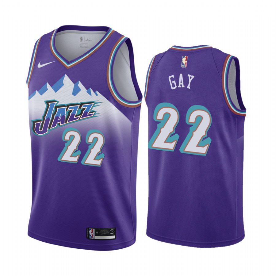 Nike Jazz #22 Rudy Gay Purple 2019-20 Hardwood Classic Edition Stitched Women's NBA Jersey