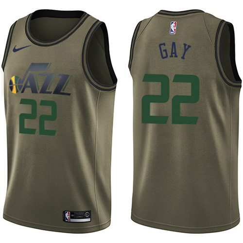 Nike Jazz #22 Rudy Gay Green Salute to Service Women's NBA Swingman Jersey