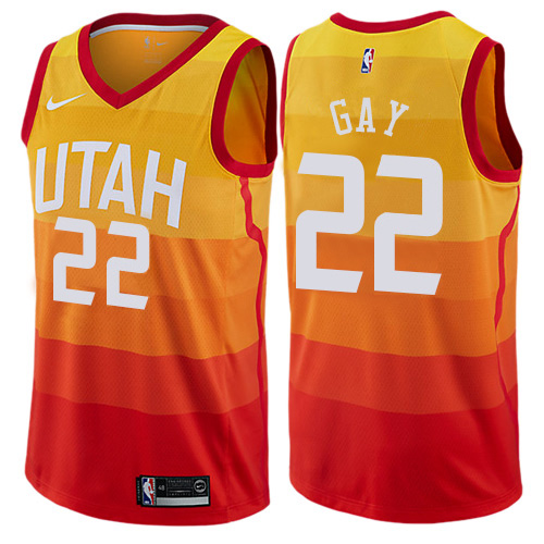 Nike Jazz #22 Rudy Gay Orange Women's NBA Swingman City Edition Jersey