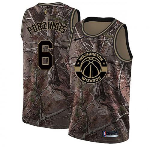 Nike Wizards #6 Kristaps Porzingis Camo Women's NBA Swingman Realtree Collection Jersey