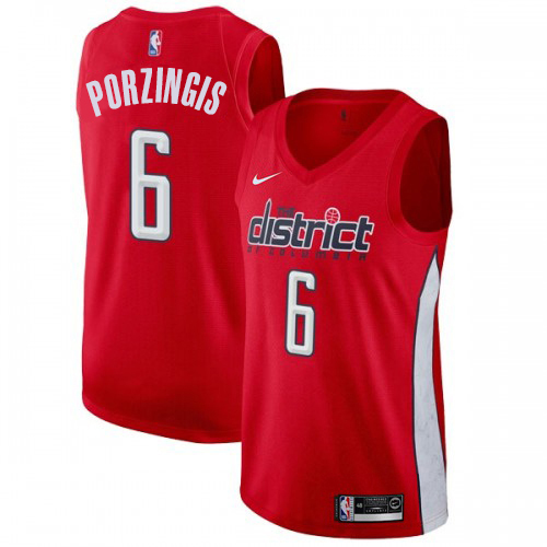 Nike Wizards #6 Kristaps Porzingis Red Women's NBA Swingman Earned Edition Jersey