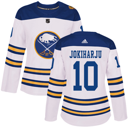 Adidas Sabres #10 Henri Jokiharju White Authentic 2018 Winter Classic Women's Stitched NHL Jersey