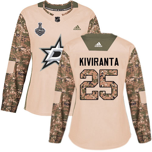 Adidas Stars #25 Joel Kiviranta Camo Authentic 2017 Veterans Day Women's 2020 Stanley Cup Final Stitched NHL Jersey