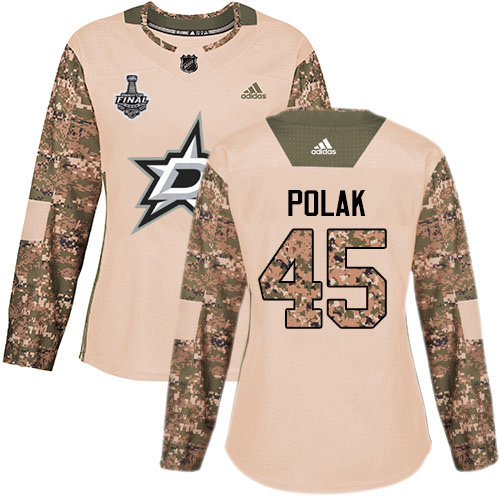 Adidas Stars #45 Roman Polak Camo Authentic 2017 Veterans Day Women's 2020 Stanley Cup Final Stitched NHL Jersey