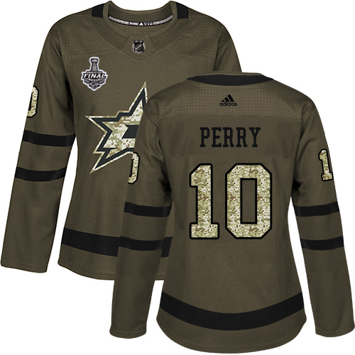 Adidas Stars #10 Corey Perry Green Salute to Service Women's 2020 Stanley Cup Final Stitched NHL Jersey