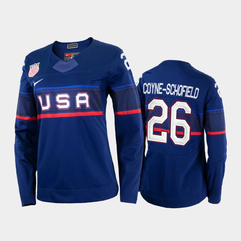 U.S. Women's Hockey #26 Kendall Coyne-Schofield Nike Women's Beijing 2022 Winter Olympics Away Jersey - Navy