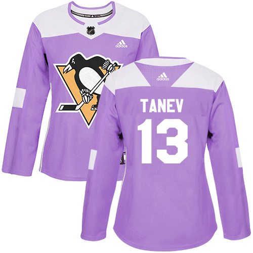 Adidas Penguins #13 Brandon Tanev Purple Authentic Fights Cancer Women's Stitched NHL Jersey