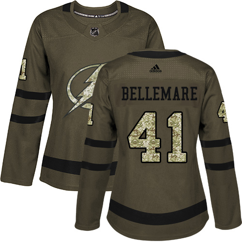 Adidas Lightning #41 Pierre-Edouard Bellemare Green Women's Salute to Service Stitched NHL Jersey