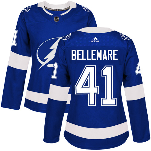 Adidas Lightning #41 Pierre-Edouard Bellemare Blue Women's Home Authentic Stitched NHL Jersey