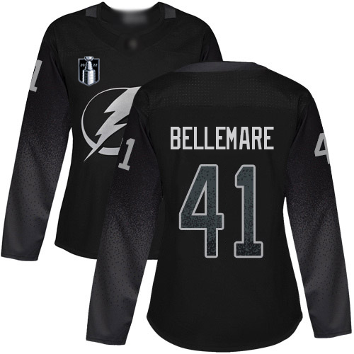 Adidas Lightning #41 Pierre-Edouard Bellemare Black Women's 2022 Stanley Cup Final Patch Alternate Authentic Stitched NHL Jersey