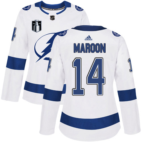 Adidas Lightning #14 Pat Maroon White 2022 Stanley Cup Final Patch Women's Road Authentic NHL Jersey