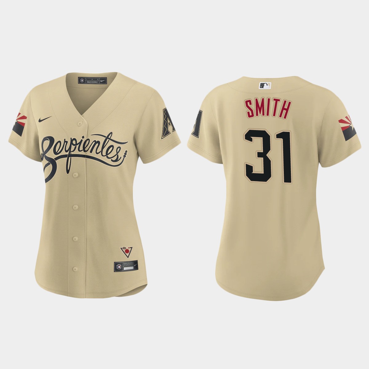 Arizona Diamondbacks #31 Caleb Smith Women's Nike 2021 City Connect MLB Jersey Gold