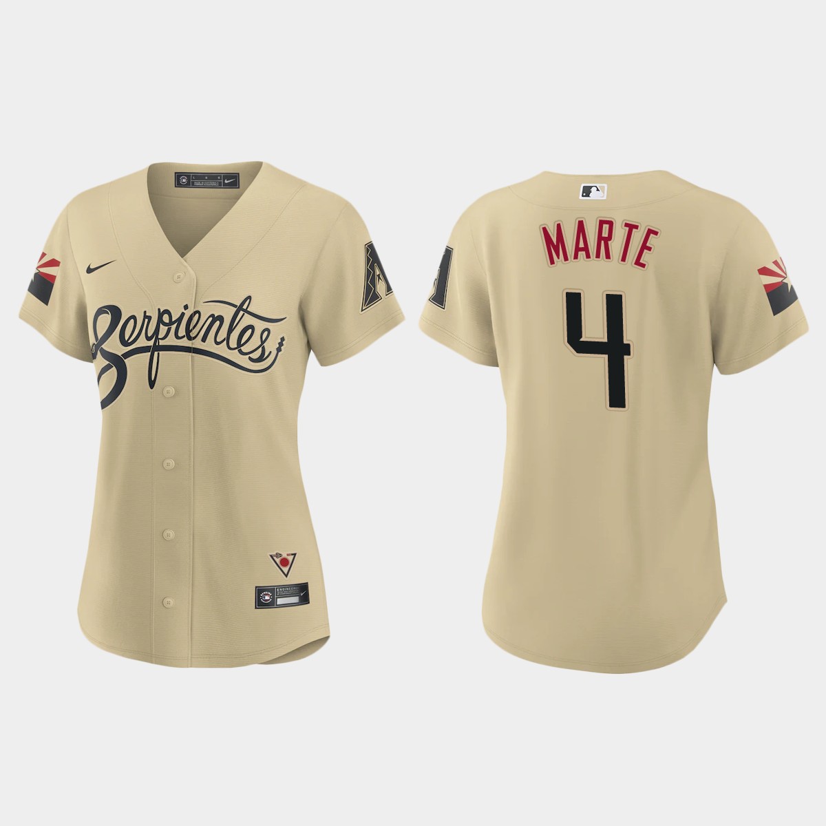 Arizona Diamondbacks #4 Ketel Marte Women's Nike 2021 City Connect MLB Jersey Gold