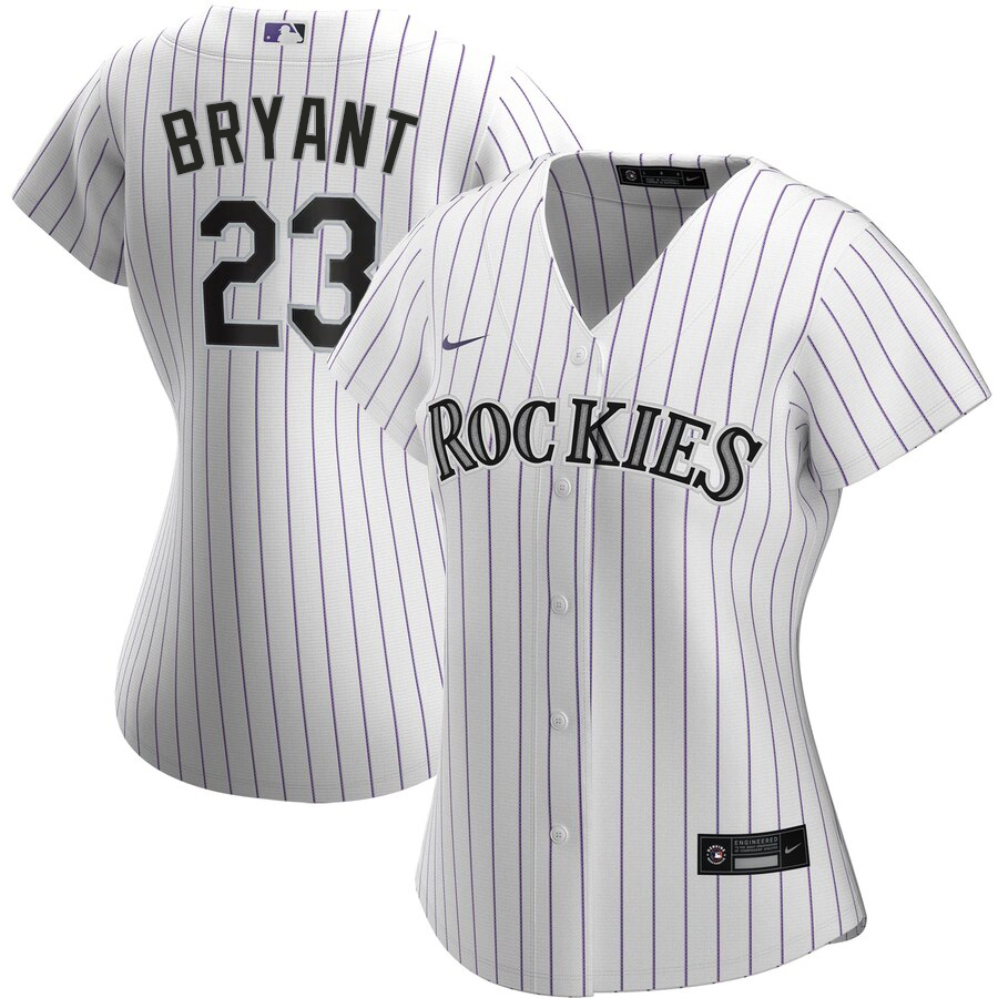 Colorado Rockies #23 Kris Bryant Nike Women's Home 2020 MLB Player Jersey - White